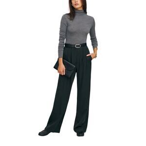 Reformation Pleated Black Mason Size 6 Trousers